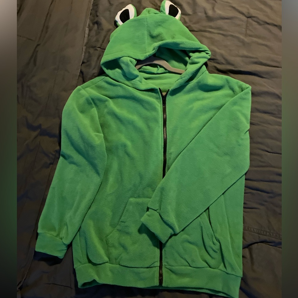 Kawaii 3D Hoodie Solid Colors Frog with Pocket- Never Worn- Size Small